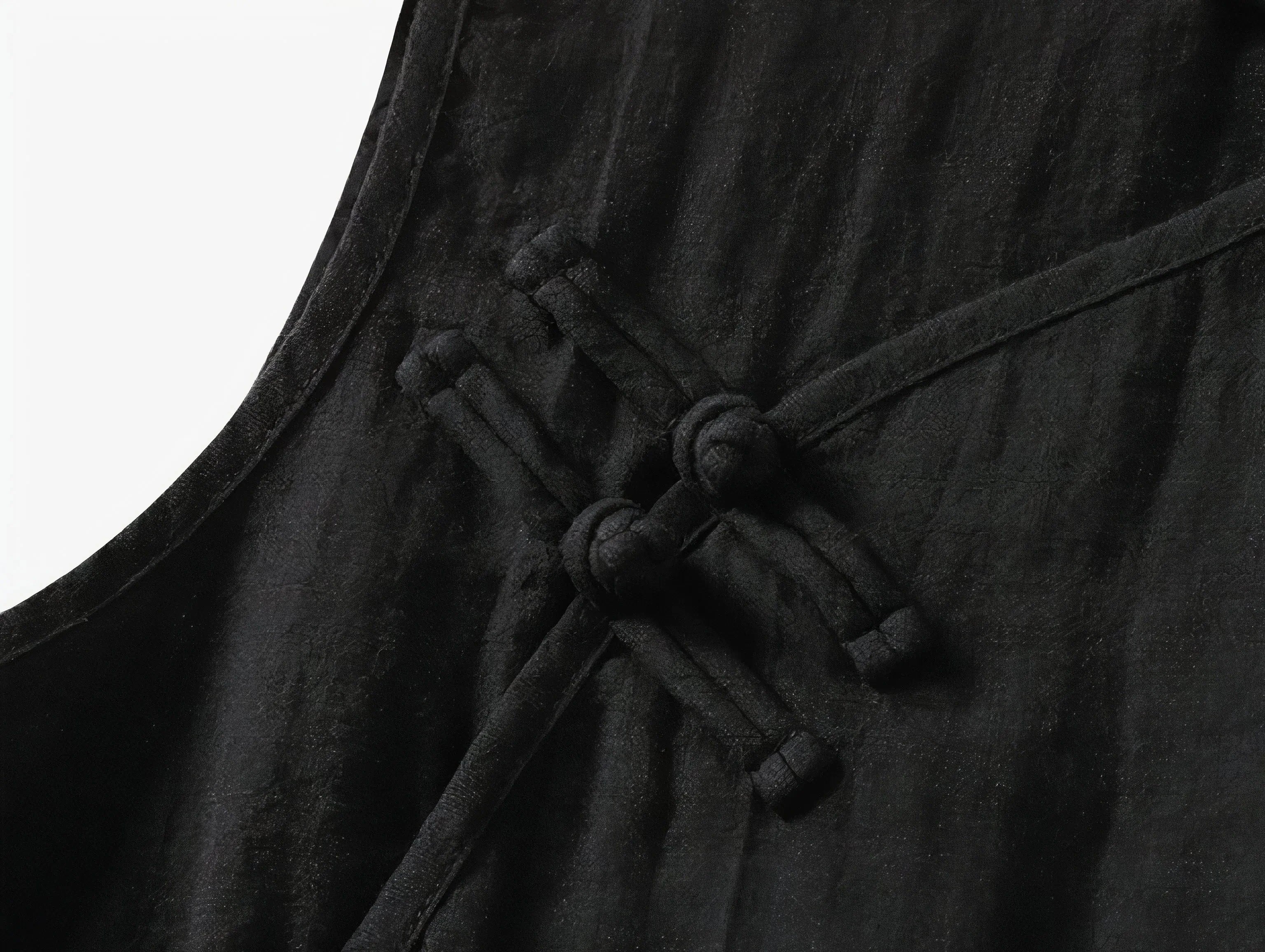 Top Sora minimalist Japandi-style top worn by a woman, asymmetrical design, product by Sumoka Studio.